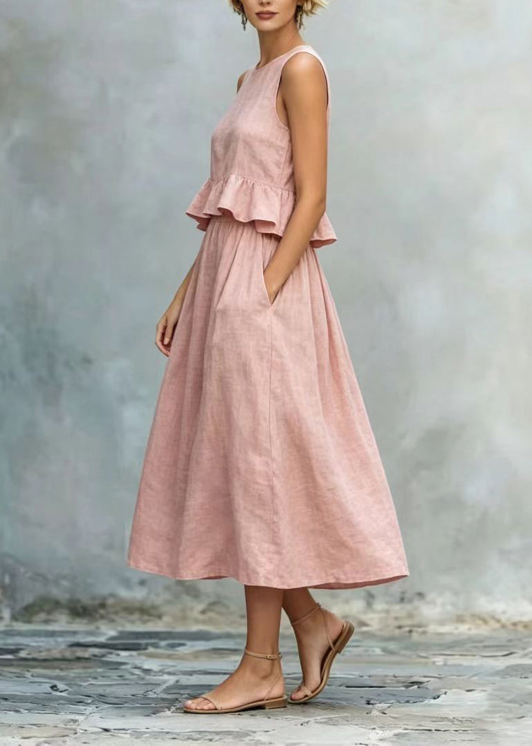 Women's Party Dress O-Neck Ruffled Summer Style 3