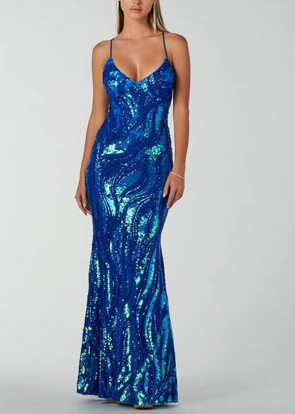 Women's Party Dress V Neck Backless Cross Strap Sleeveless 2
