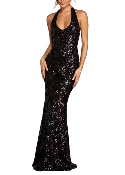 Women's Party Dress V Neck Halter Sleeveless 0