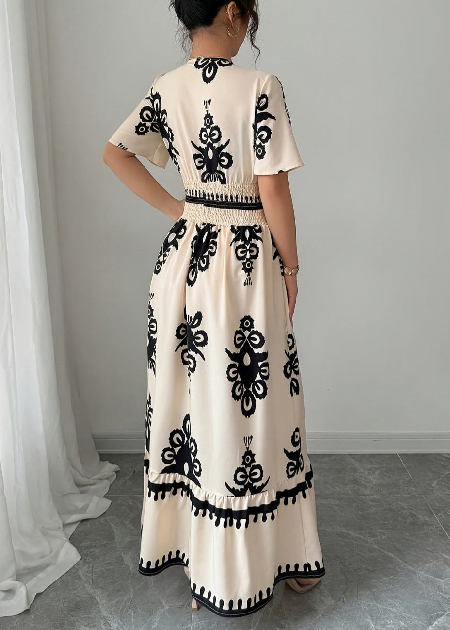 Women's Party Dress V Neck Printed Short Sleeve 3