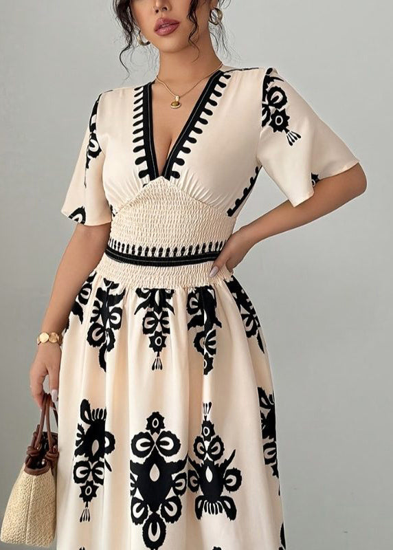 Women's Party Dress V Neck Printed Short Sleeve 4