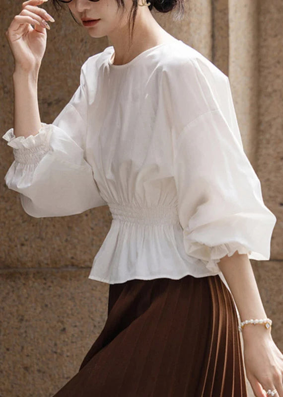 Women's Patchwork Top Ruffled Fall Style 4