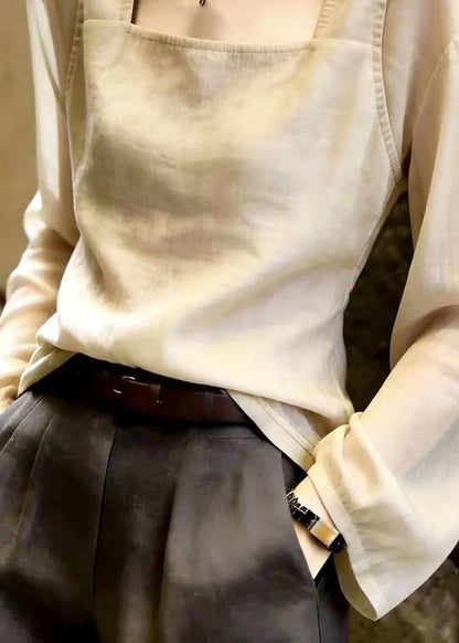 Women's Patchwork Top Square Collar Fall Style 3