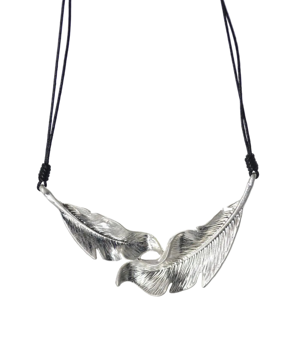Women's Pendant Necklace Feather Design Rope Style 1