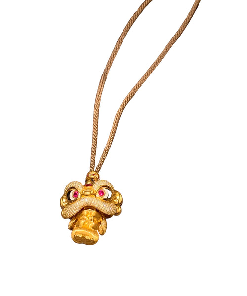 Women's Pendant Necklace Lion Dance Vintage Style 3