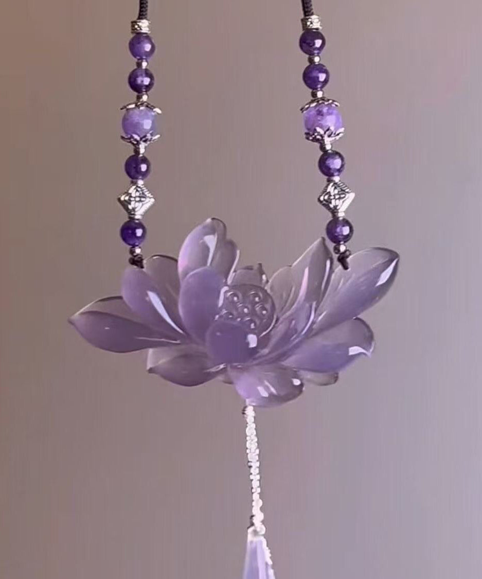 Women's Pendant Necklace Lotus Design Retro Style 1