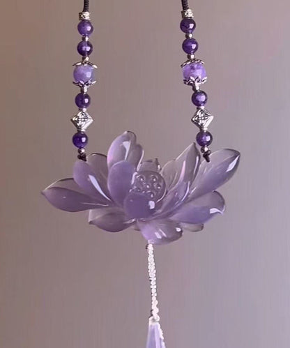 Women's Pendant Necklace Lotus Design Retro Style 1