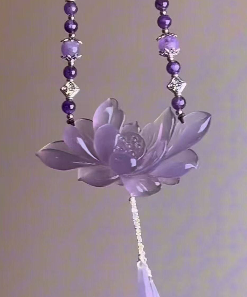 Women's Pendant Necklace Lotus Design Retro Style 2
