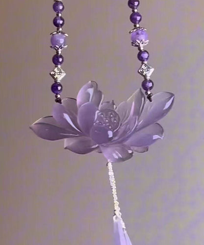 Women's Pendant Necklace Lotus Design Retro Style 2