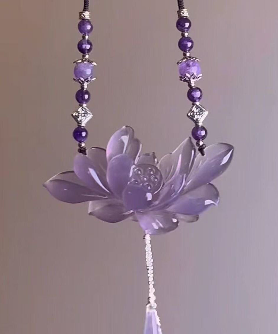 Women's Pendant Necklace Lotus Design Retro Style 3