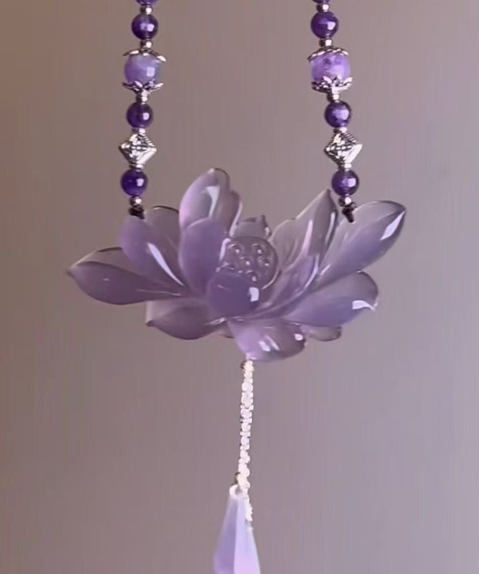 Women's Pendant Necklace Lotus Design Retro Style 4
