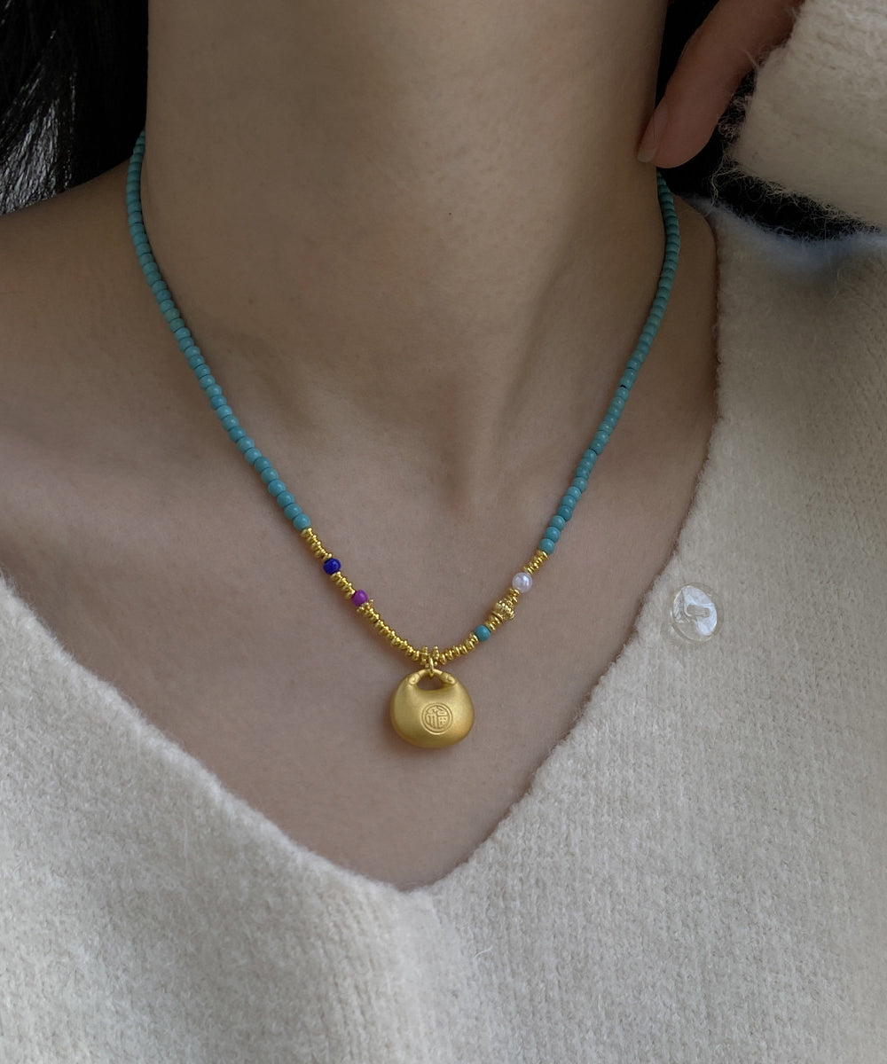 Women's Pendant Necklace Turquoise Accent 2