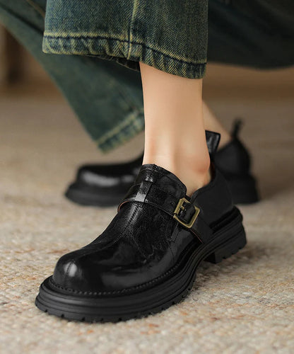 Women's Platform Loafer Shoes Spliced Design 4
