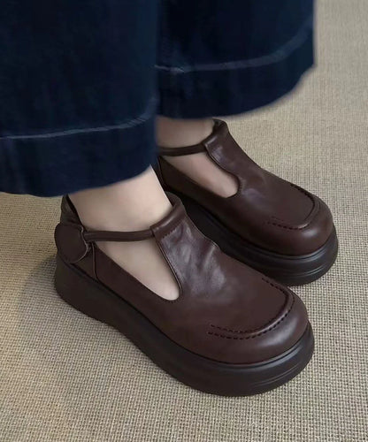 Women's Platform Loafers with Buckle Strap Flat Design 0