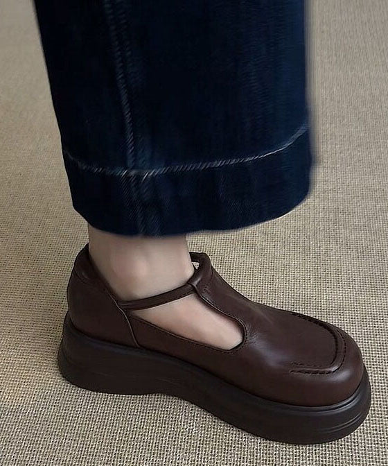 Women's Platform Loafers with Buckle Strap Flat Design 3
