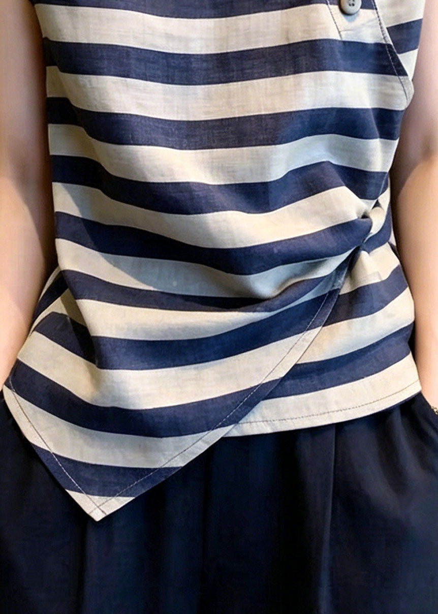 Women's Plus Size Asymmetrical Striped Top 3