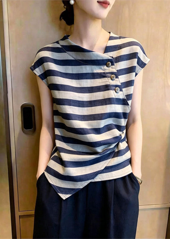 Women's Plus Size Asymmetrical Striped Top 4