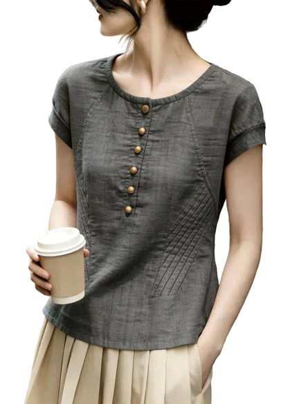 Women's Plus Size Blouse O-Neck Casual Summer Top 0
