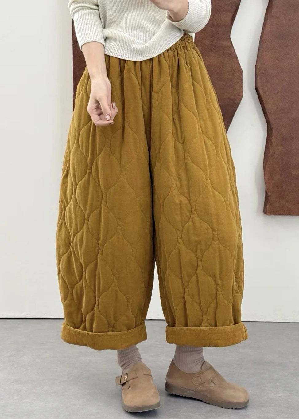 Women's Plus Size Casual Pants Elastic Waist with Pockets 1