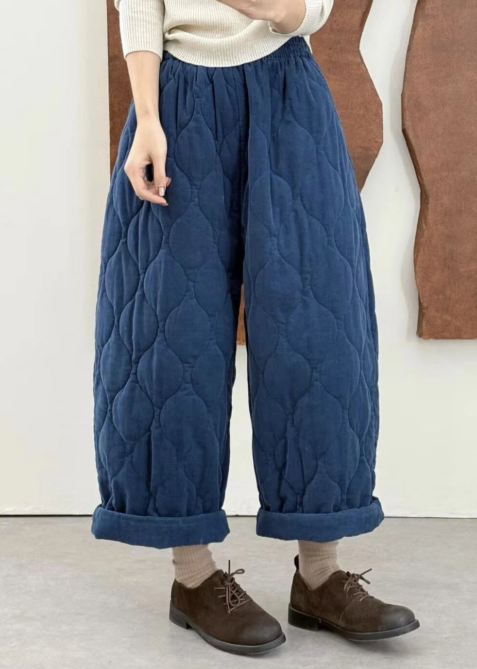 Women's Plus Size Casual Pants Elastic Waist with Pockets 3