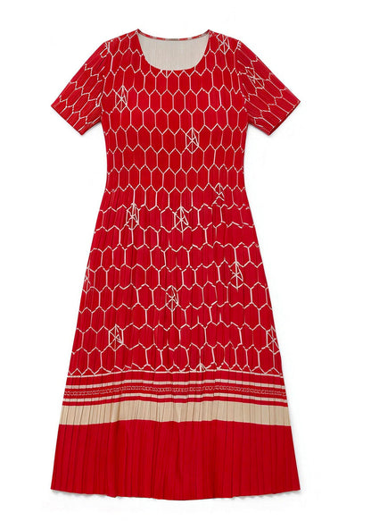Women's Plus Size Dress O Neck Printed Summer Style 4