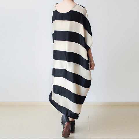 Women's Plus Size Dress Oversized Stripe Baggy Caftan 3