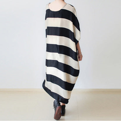 Women's Plus Size Dress Oversized Stripe Baggy Caftan 3