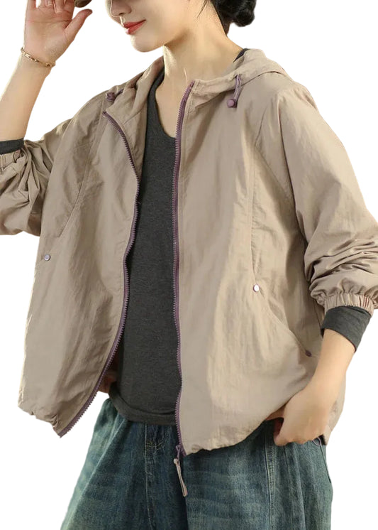 Women's Plus Size Hooded Coat with Drawstring 0