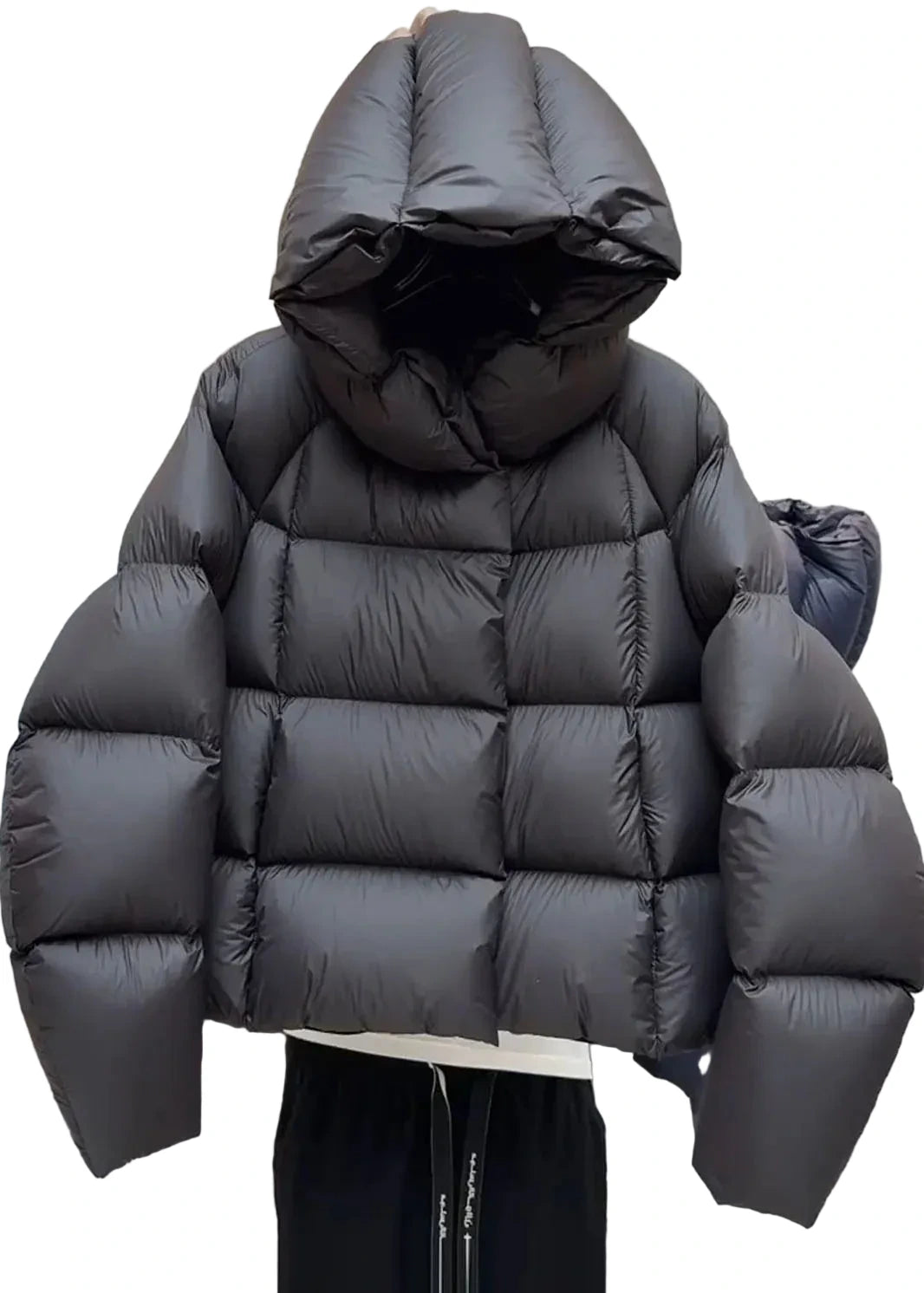 Women's Plus Size Hooded Plaid Puffer Jacket Winter 0