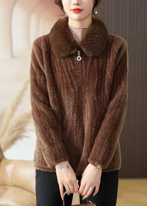 Women's Plus Size Jacket Fur Collar Winter Style 3