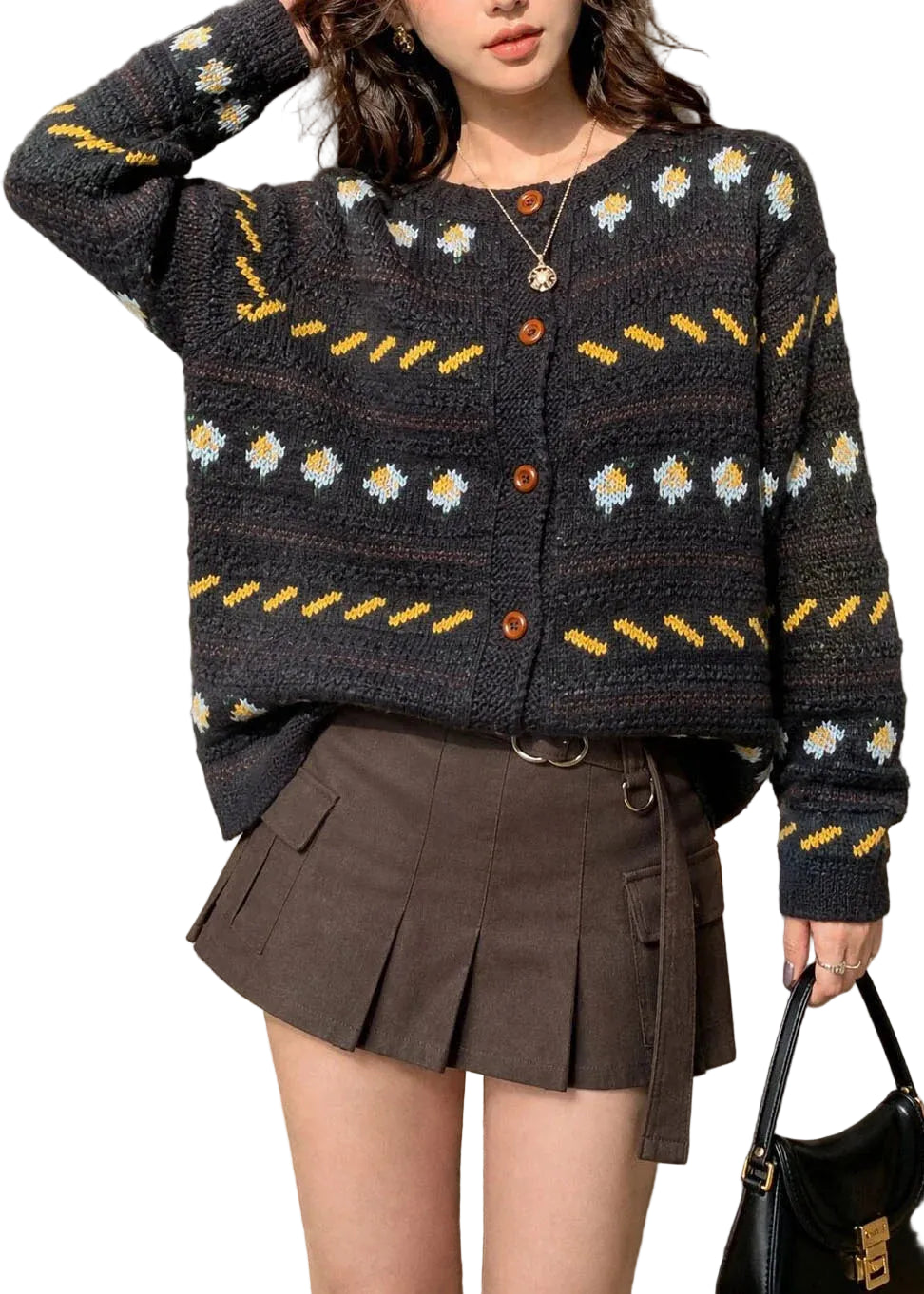Women's Plus Size Knit Cardigan Button Front 0
