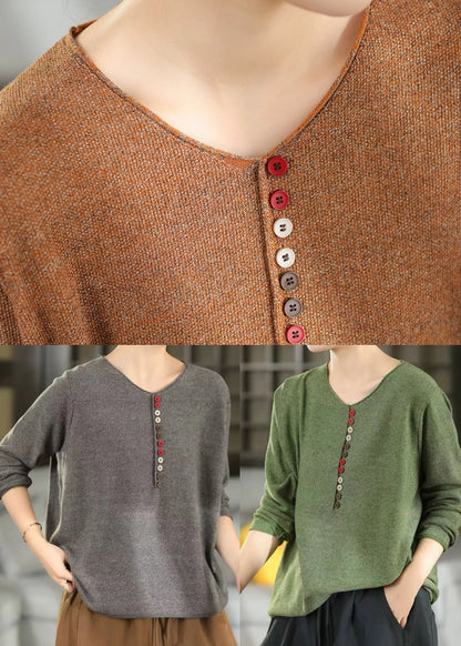 Women's Plus Size Knit Short Sweater Button Front 4
