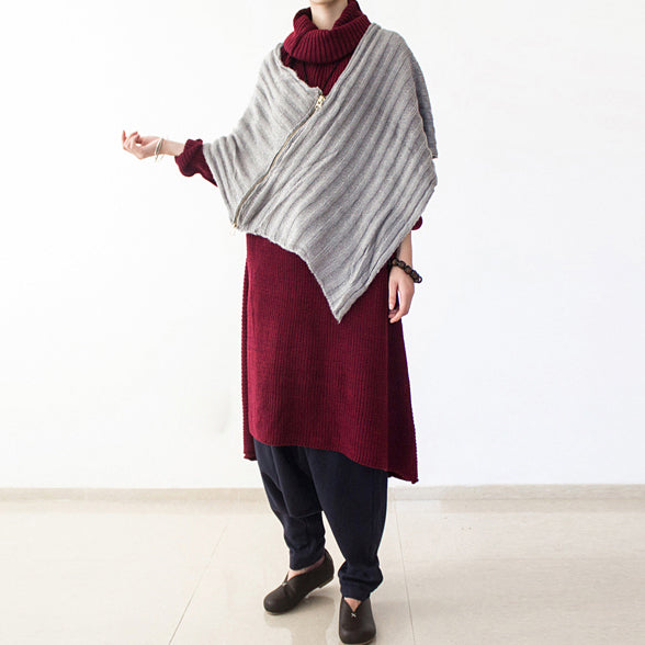Women's Plus Size Knit Sweater Dress Turtle Neck Winter Style 1