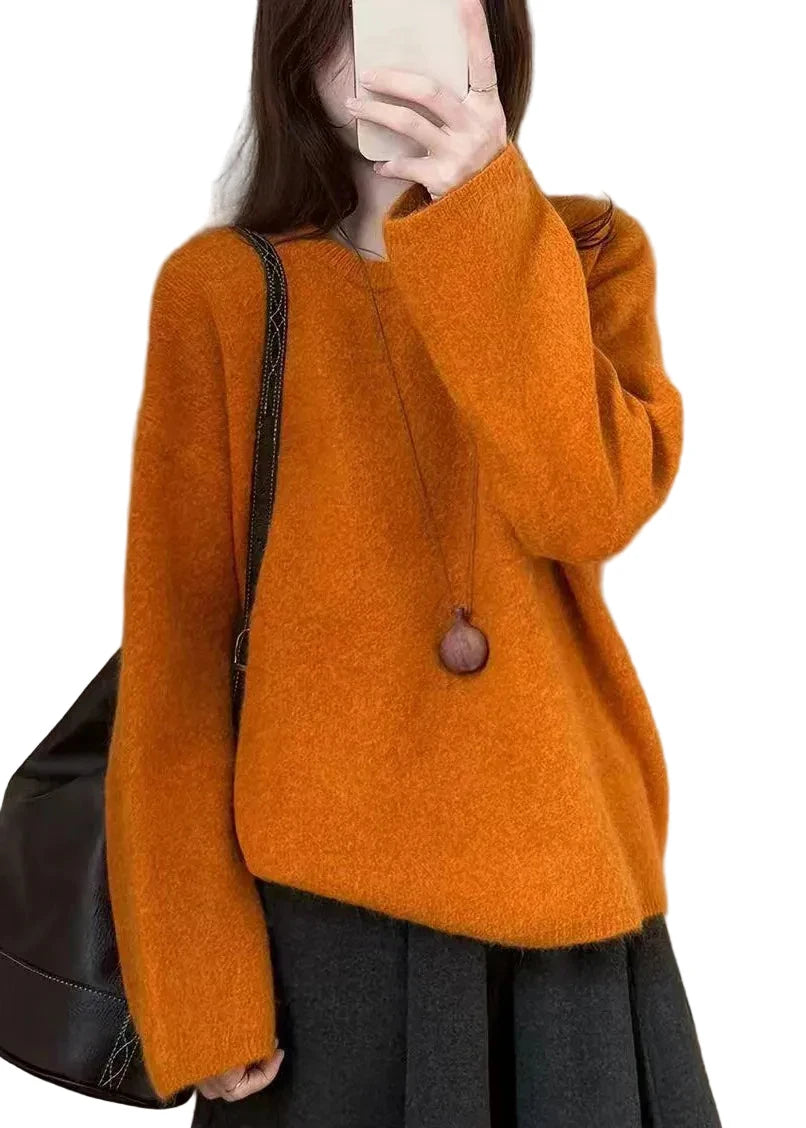 Women's Plus Size Oversized Knit Sweater Top Winter Style 0
