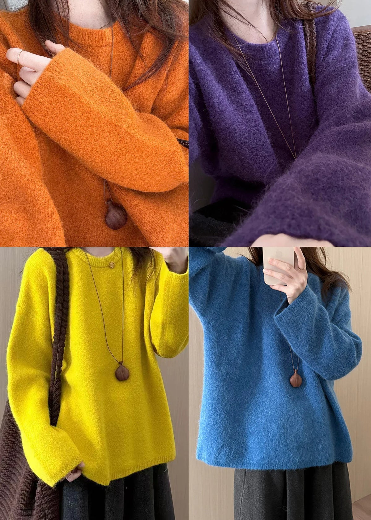 Women's Plus Size Oversized Knit Sweater Top Winter Style 4