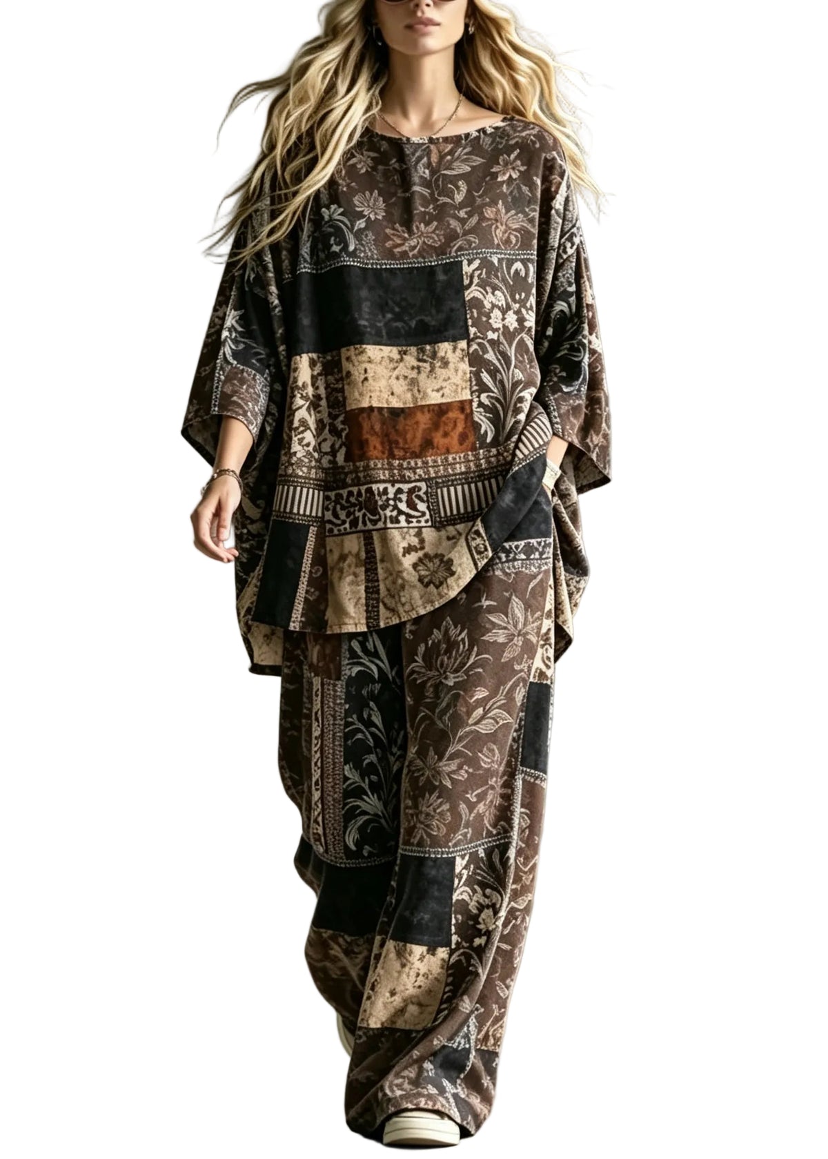 Women's Plus Size Two-Piece Pajama Set Printed Summer Style 0