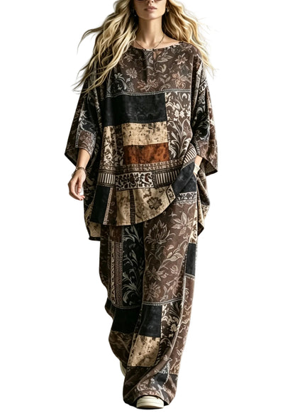 Women's Plus Size Two-Piece Pajama Set Printed Summer Style 0