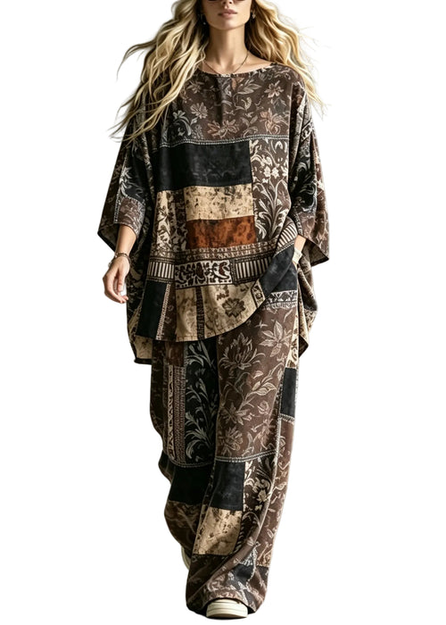 Women's Plus Size Two-Piece Pajama Set Printed Summer Style 0