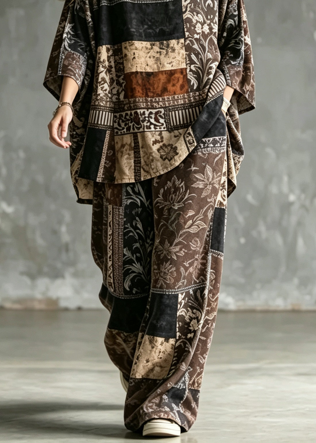 Women's Plus Size Two-Piece Pajama Set Printed Summer Style 3