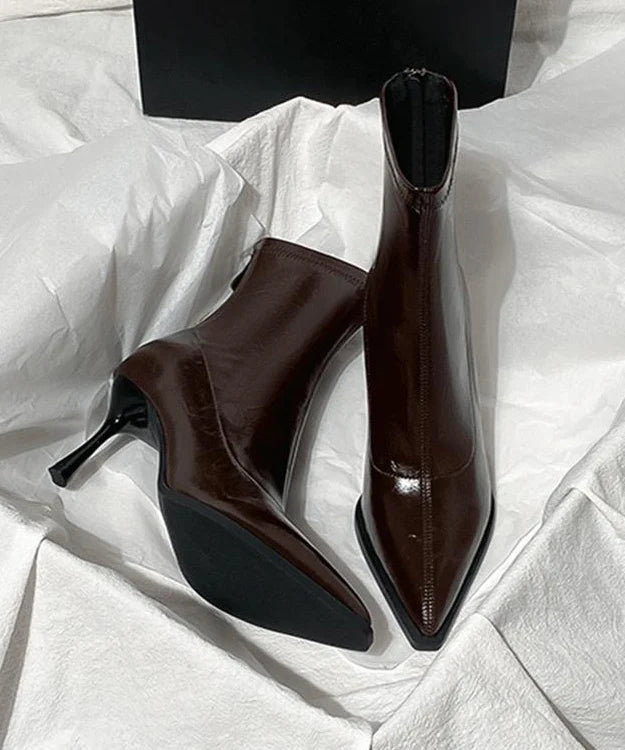 Women's Pointed Toe High Heel Splicing Boots 0