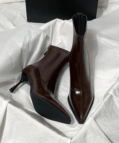 Women's Pointed Toe High Heel Splicing Boots 0