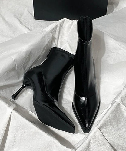 Women's Pointed Toe High Heel Splicing Boots 1