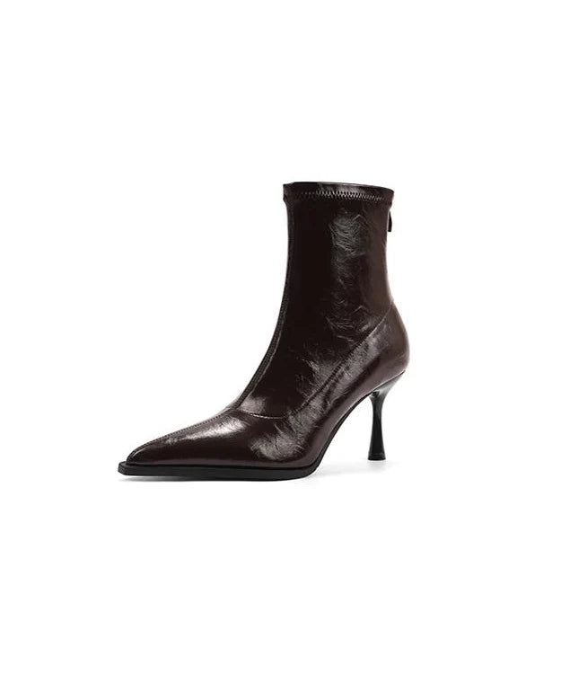 Women's Pointed Toe High Heel Splicing Boots 4