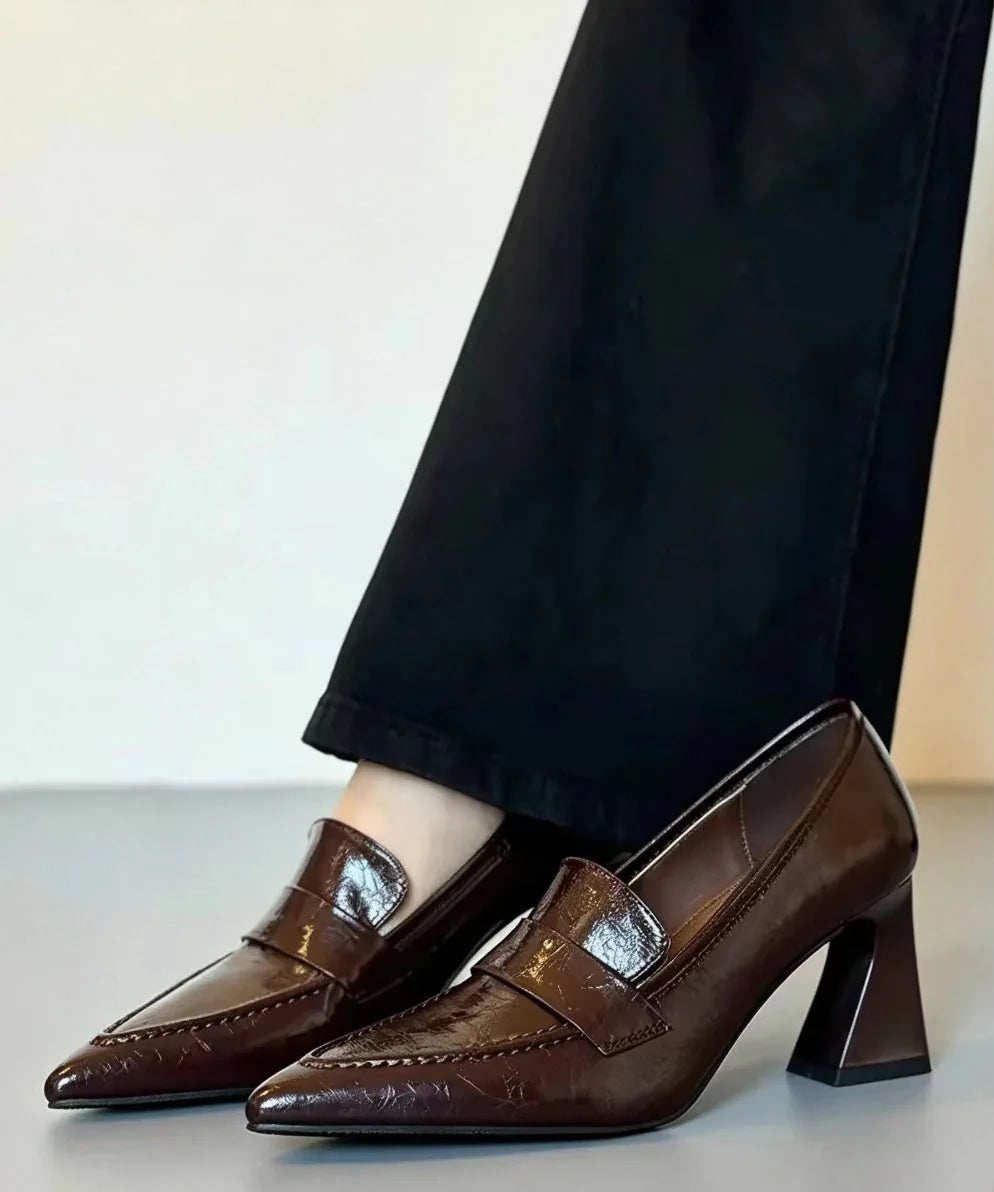 Women's Pointed Toe High Heels Chunky Heel 0