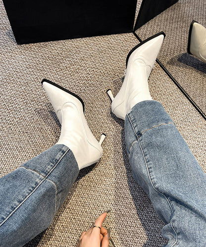 Women's Pointed Toe Stiletto Boots Fine Splicing Design 4