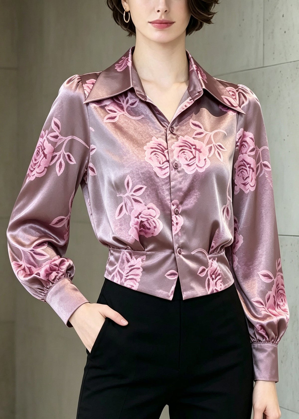 Women's Printed Top Peter Pan Collar Summer Style 2
