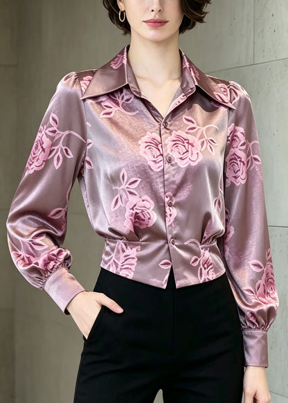 Women's Printed Top Peter Pan Collar Summer Style 2