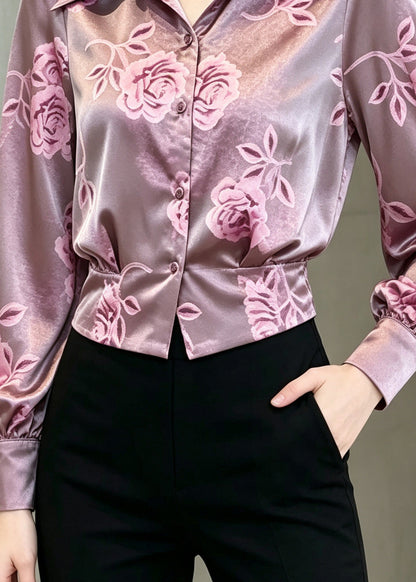Women's Printed Top Peter Pan Collar Summer Style 3