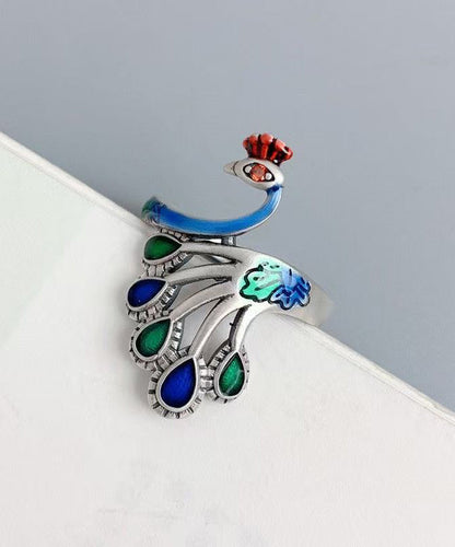 Women's Ring Cloisonne Peacock Design 1