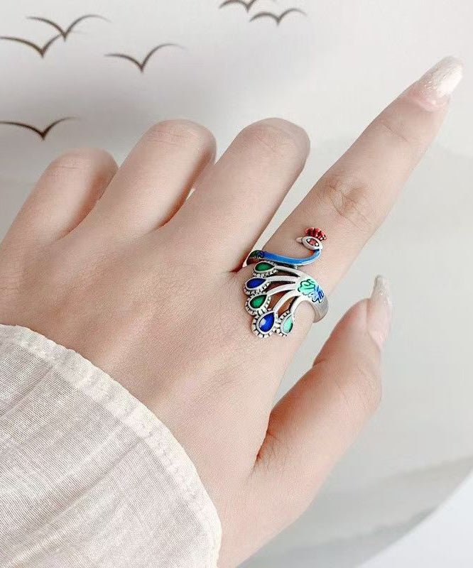 Women's Ring Cloisonne Peacock Design 2